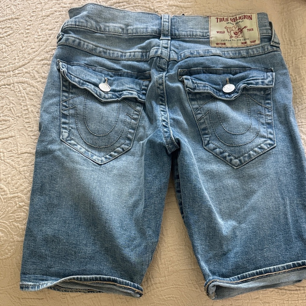 True Religion Blue Jean Shorts for Men